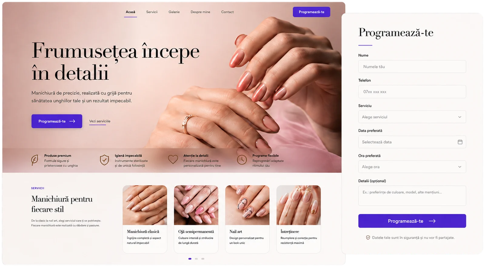 Preview — Manicure appointment website